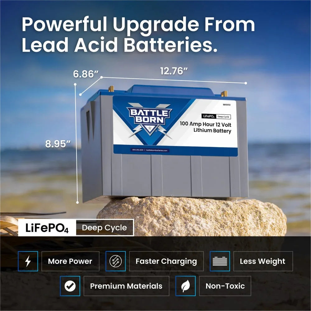 Battle Born 100Ah 12V LiFePO4 Heated Battery Kit - Green Vista Living