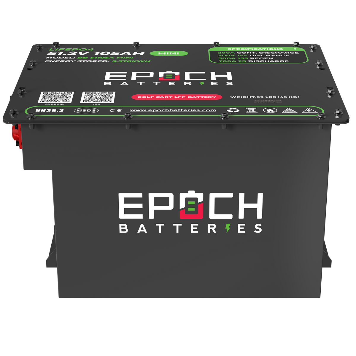 Epoch 48V 105Ah MINI - Lithium (LiFePO4) Golf Cart Battery - Complete Kit - Green Vista Living