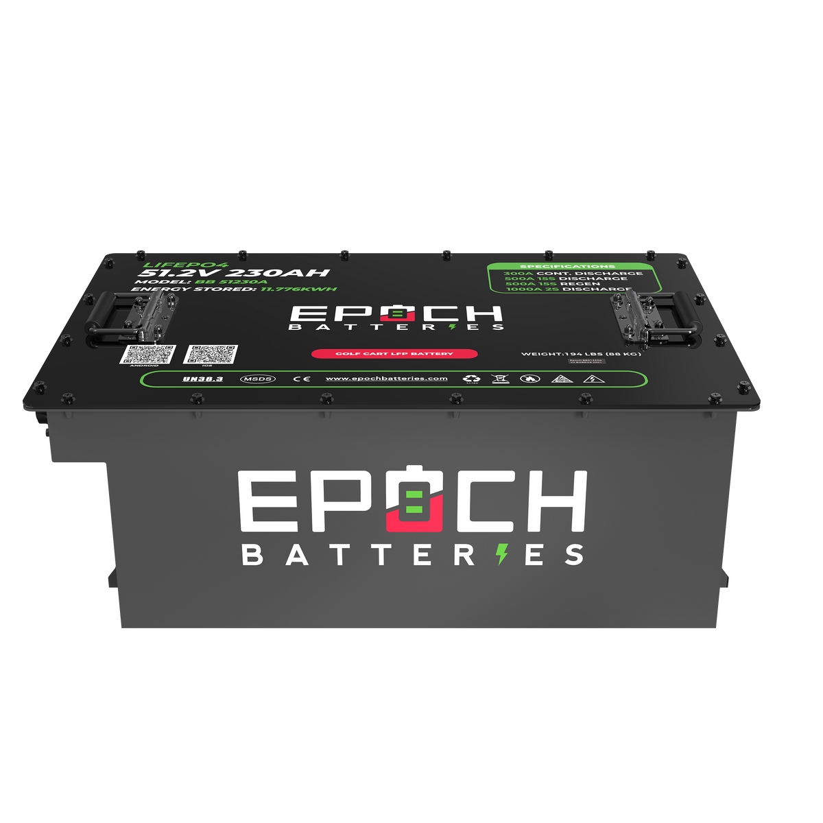 Epoch 48V 230Ah - LiMax Series - Lithium (LiFePO4) Golf Cart Battery - Complete Kit Epoch Batteries