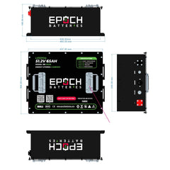 Epoch Batteries 48V 65Ah - LiMax Series - Lithium (LiFePO4) Golf Cart Battery - Complete Kit Epoch Batteries