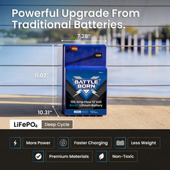 Battle Born 100Ah 12V GC2 Smart LiFePO4 Deep Cycle Battery - Green Vista Living