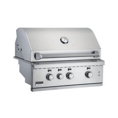 Broilmaster 34" Stainless Steel Built-In 3-Burners Gas Grill Head with Work Lights, IR Burner and LED Controls