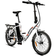 UL Certified-Ecotric Starfish 20 inches portable and folding electric bike - White - Green Vista Living