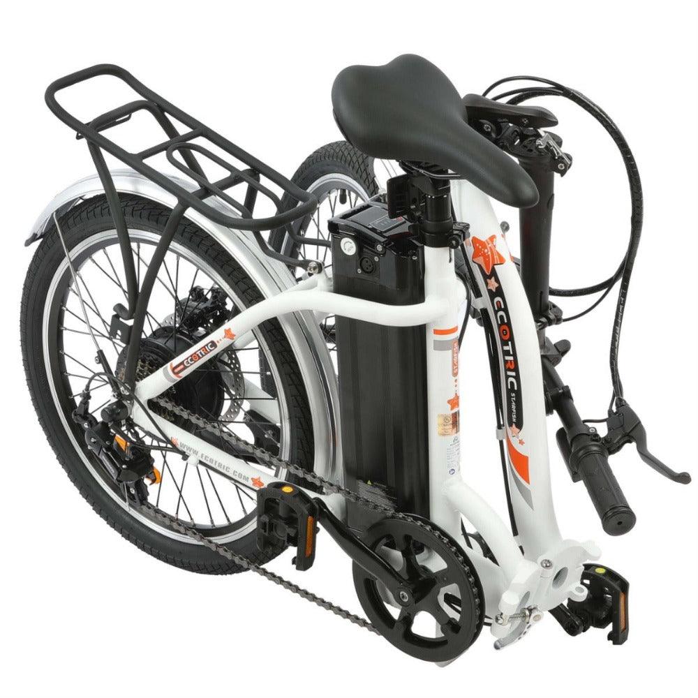 UL Certified-Ecotric Starfish 20 inches portable and folding electric bike - White - Green Vista Living