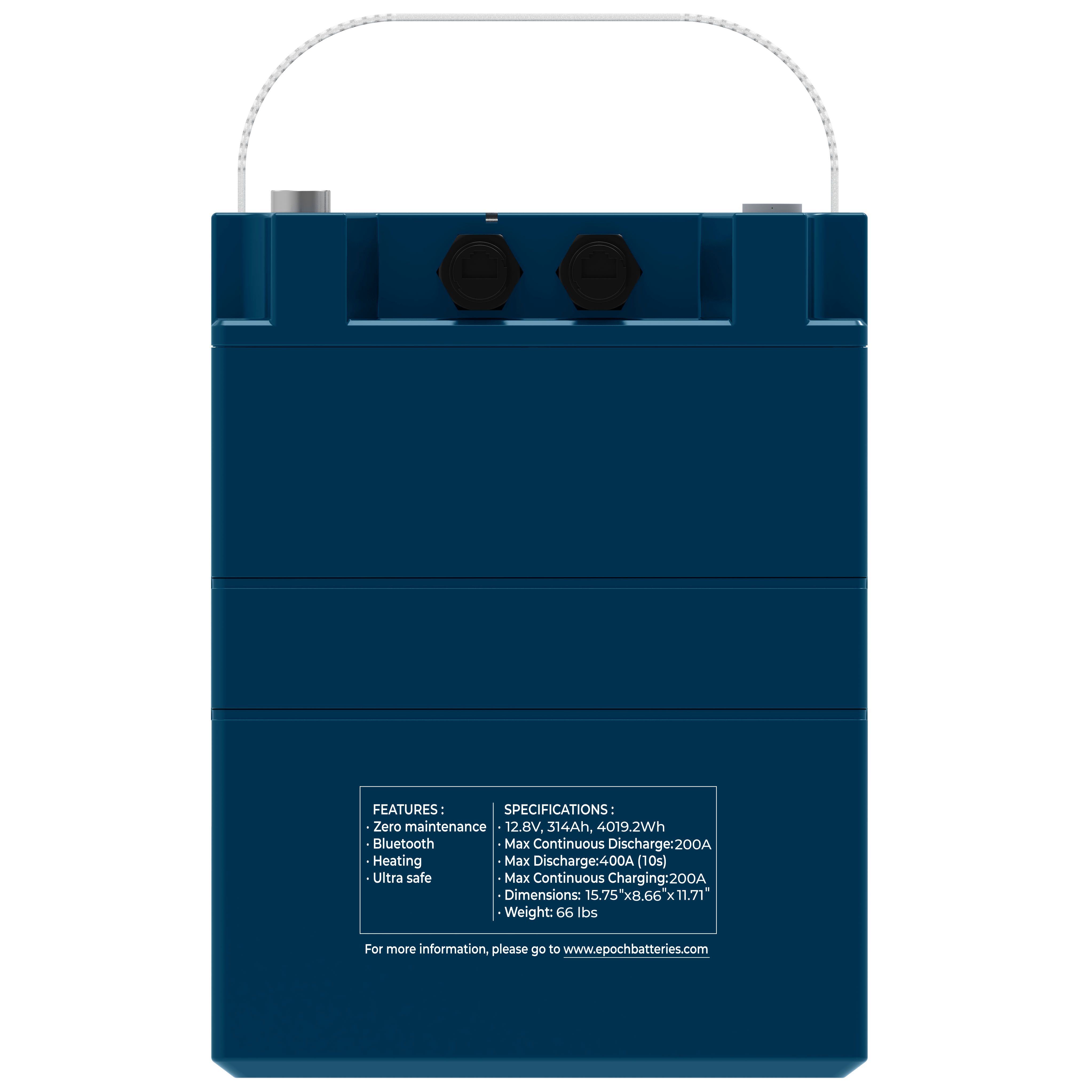 Epoch Batteries 12V 314Ah V2-T Elite Series - Heated & Bluetooth & Victron Comms LiFePO4 Battery Epoch Batteries