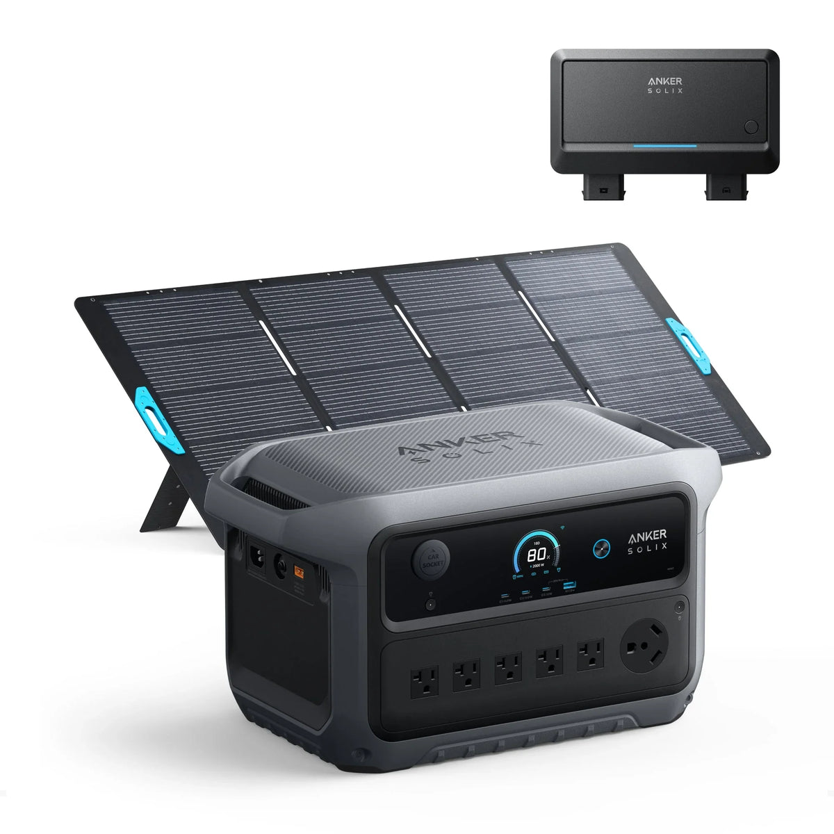 Anker SOLIX C2000 Gen2 Portable Power Station + 400w Solar Panel + Car Alternator Charger - Green Vista Living