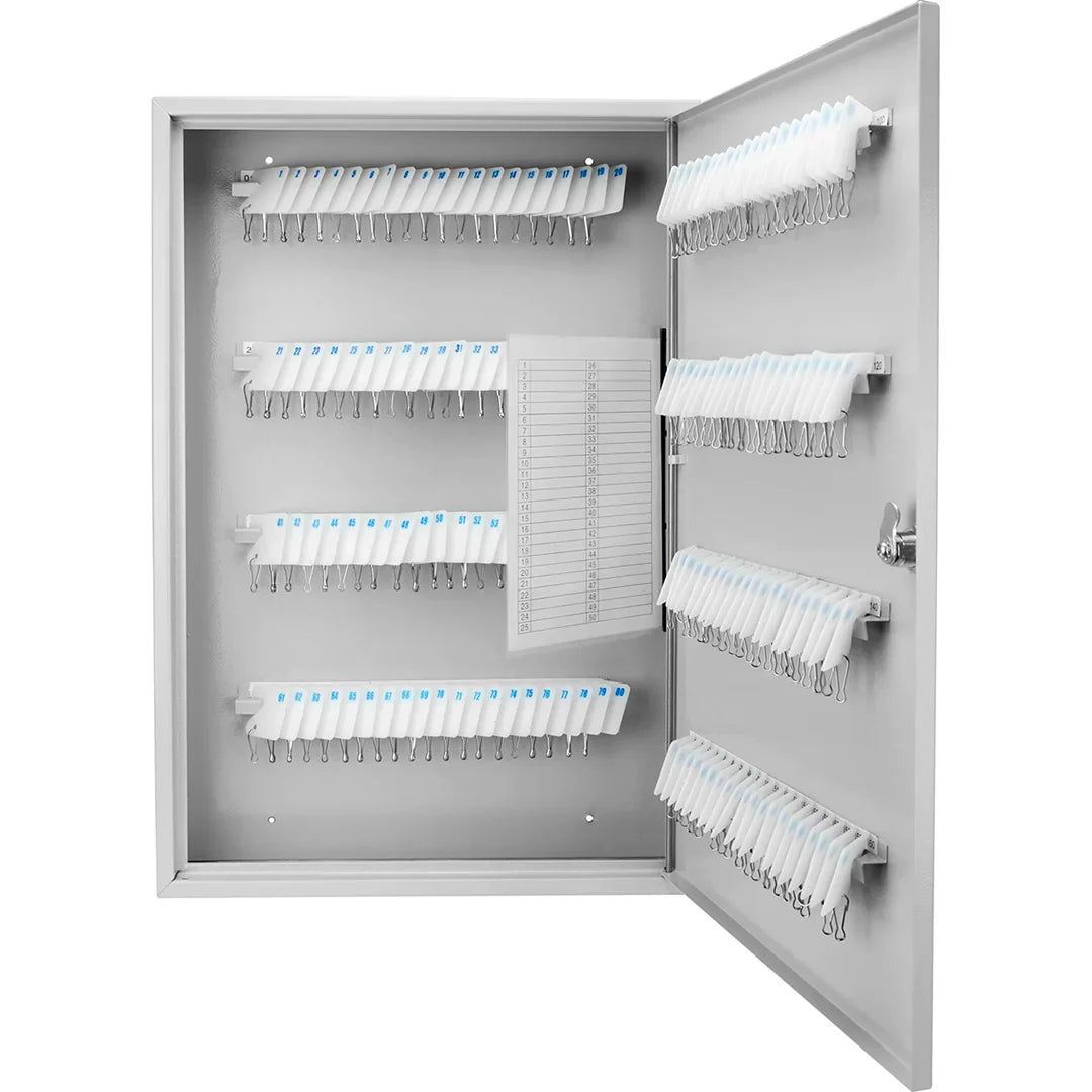 Barska 160 Capacity Fixed Position Key Cabinet with Key Lock, White Tags