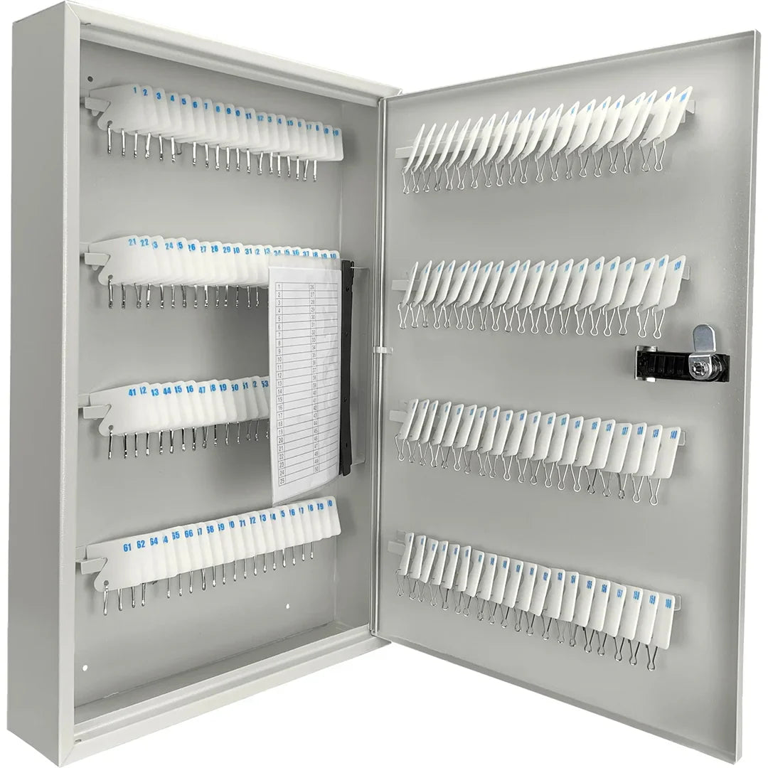 Barska 160 Capacity Fixed Position Key Cabinet with Combination & Key Lock, White Tags