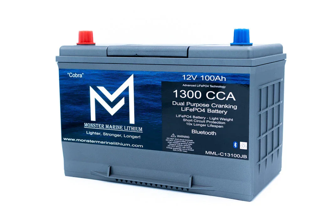 1300CCA 100Ah Dual Purpose Cranking Lithium “Cobra” - Bluetooth - MML-C12V13JB - Green Vista Living
