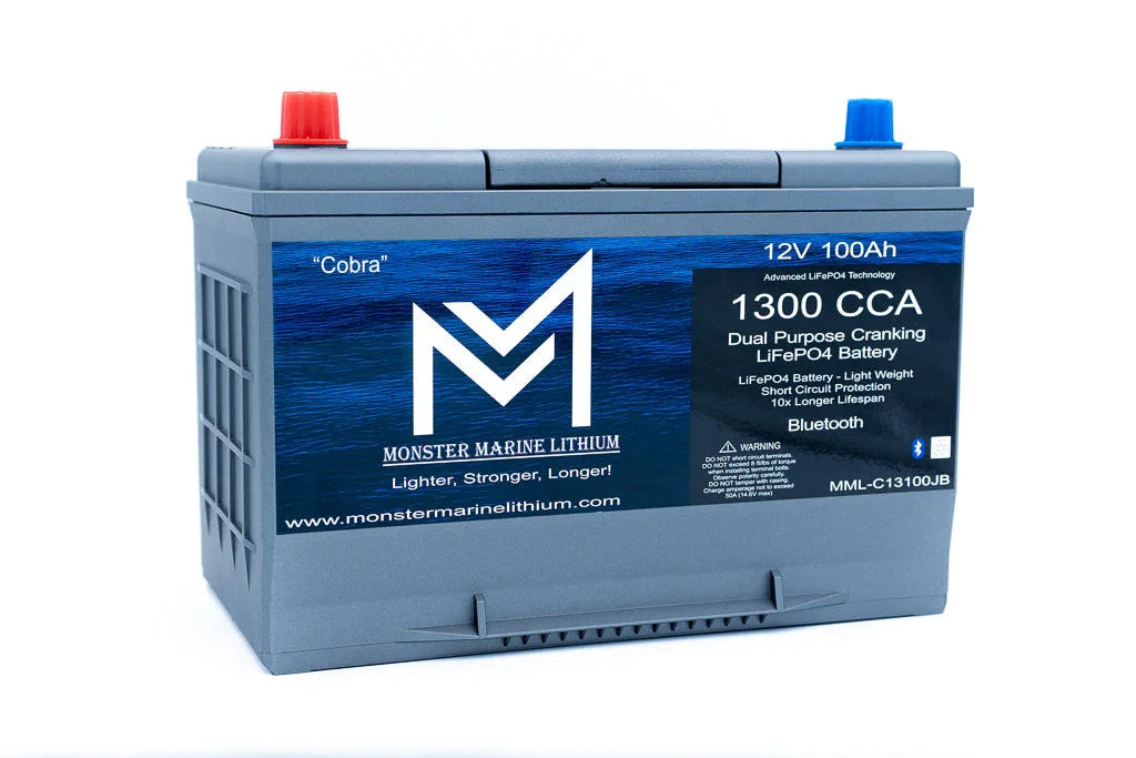 1300CCA 100Ah Dual Purpose Cranking Lithium “Cobra” - Bluetooth - MML-C12V13JB - Green Vista Living
