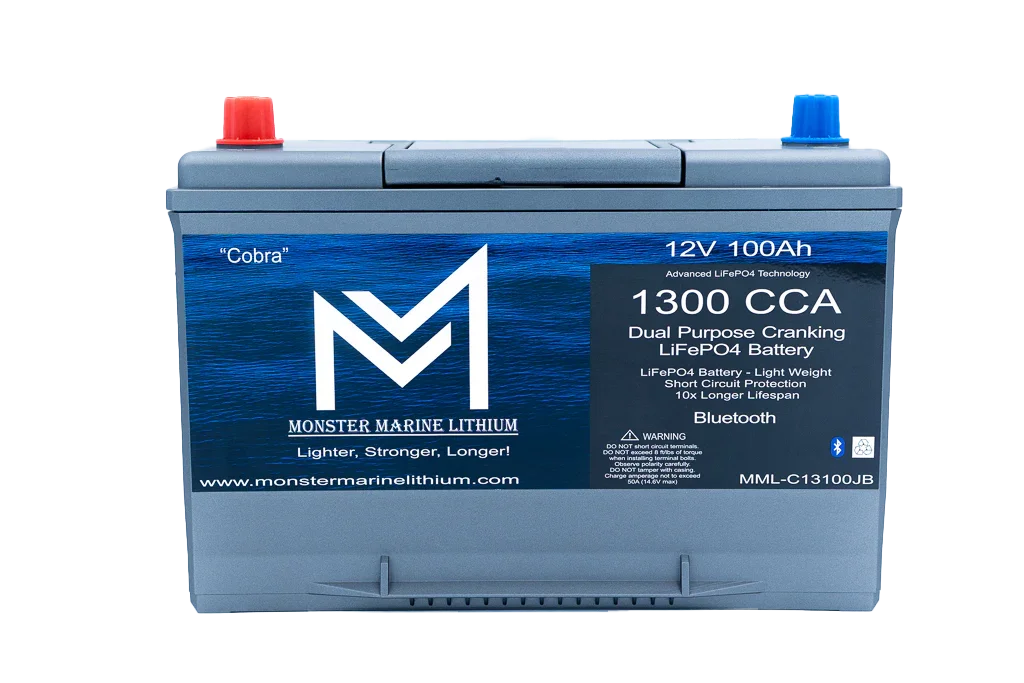 1300CCA 100Ah Dual Purpose Cranking Lithium “Cobra” - Bluetooth - MML-C12V13JB - Green Vista Living