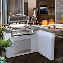 Cal Flame Maui Q 4 Ft. L-Shaped BBQ Grill Island - BBK401