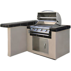 Cal Flame Maui Q 4 Ft. L-Shaped BBQ Grill Island - BBK401