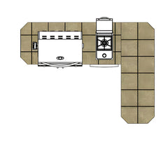 Cal Flame Malibu Q 8 Ft. L-Shaped BBQ Grill Island - BBK-830