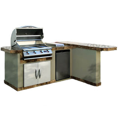 Cal Flame Malibu Q 8 Ft. L-Shaped BBQ Grill Island - BBK-830