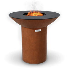 Arteflame Classic 40″ — Round Base Flat-Top Grill & Fire Bowl (CORTEN Steel) - Green Vista Living
