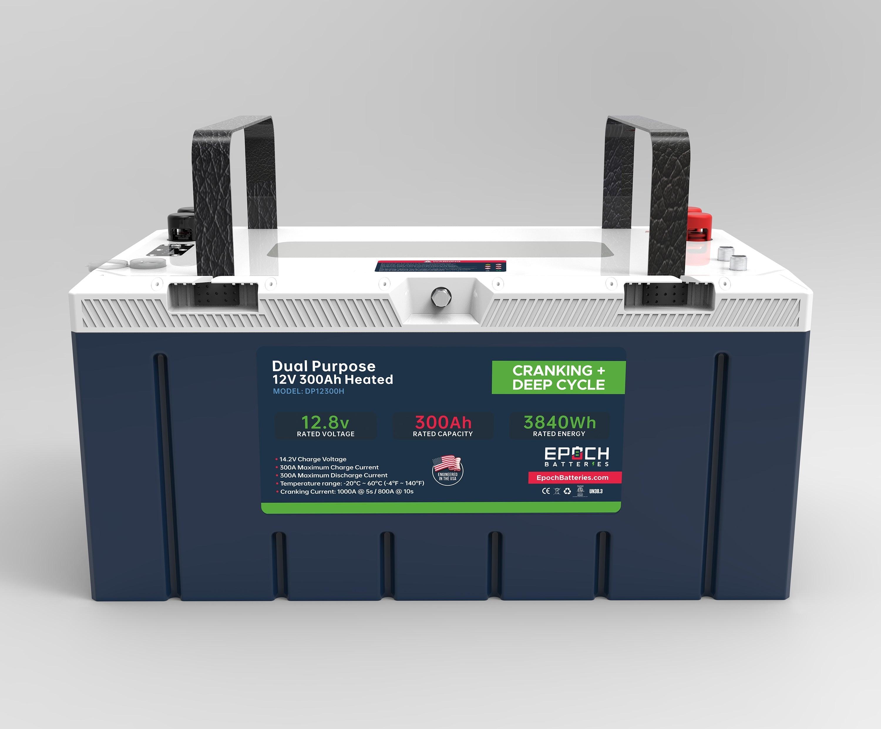Epoch Batteries 12V 300Ah LiFePO4 | Heated, Bluetooth, Group 8D, Victron Comms | Cranking & Deep Cycle Battery (Dual Purpose) - Green Vista Living