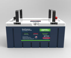 Epoch Batteries 12V 300Ah LiFePO4 | Heated, Bluetooth, Group 8D, Victron Comms | Cranking & Deep Cycle Battery (Dual Purpose) - Green Vista Living