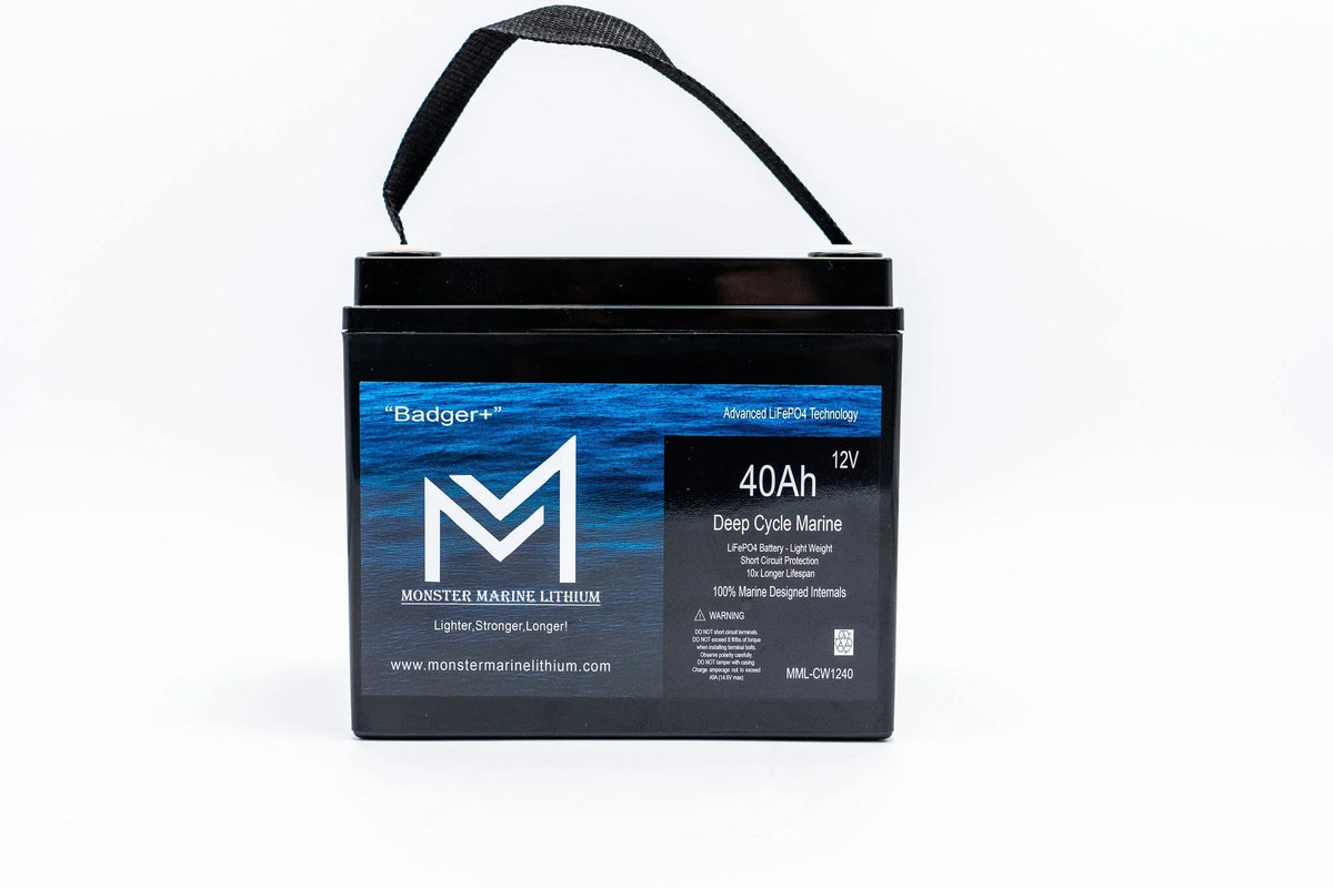 Monster Marine Lithium 12v 40Ah Deep Cycle  Lithium Marine Battery "Viper" - MML-CW1240