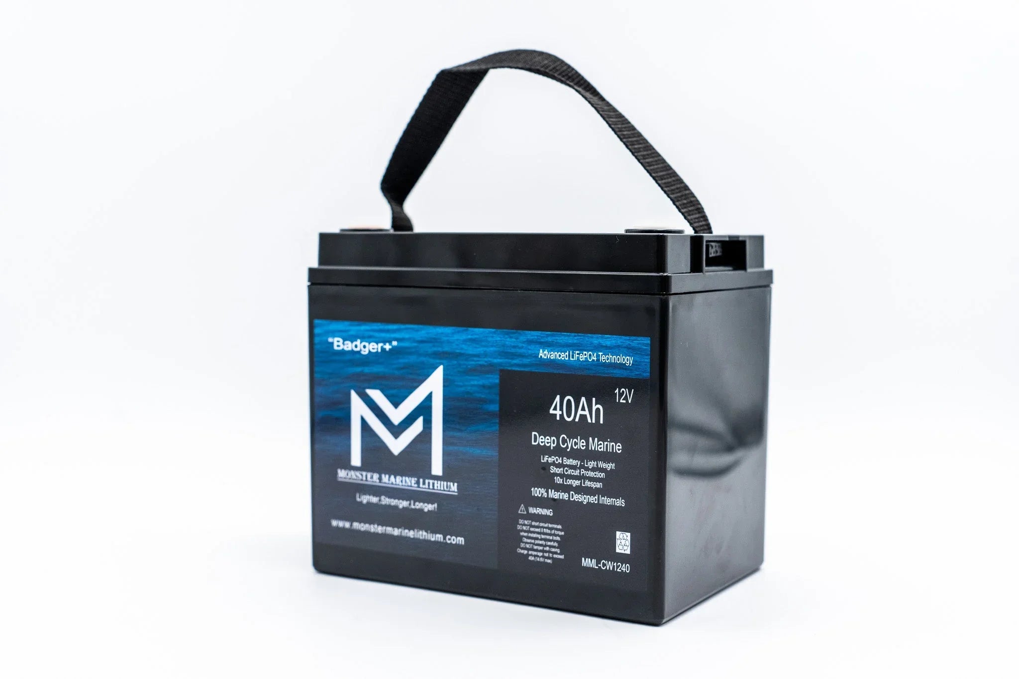 Monster Marine Lithium 12v 40Ah Deep Cycle  Lithium Marine Battery "Viper" - MML-CW1240