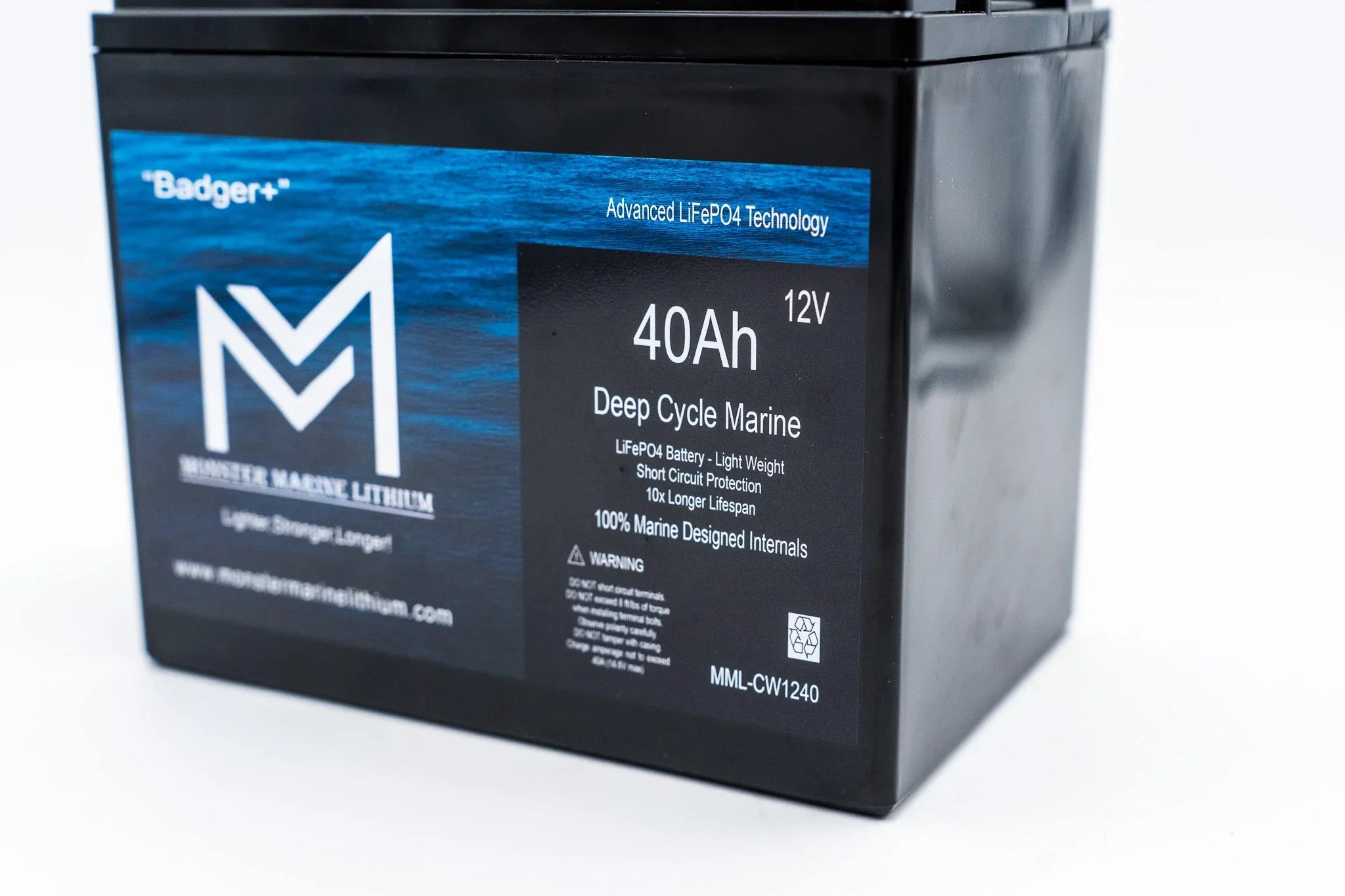 Monster Marine Lithium 12v 40Ah Deep Cycle  Lithium Marine Battery "Viper" - MML-CW1240