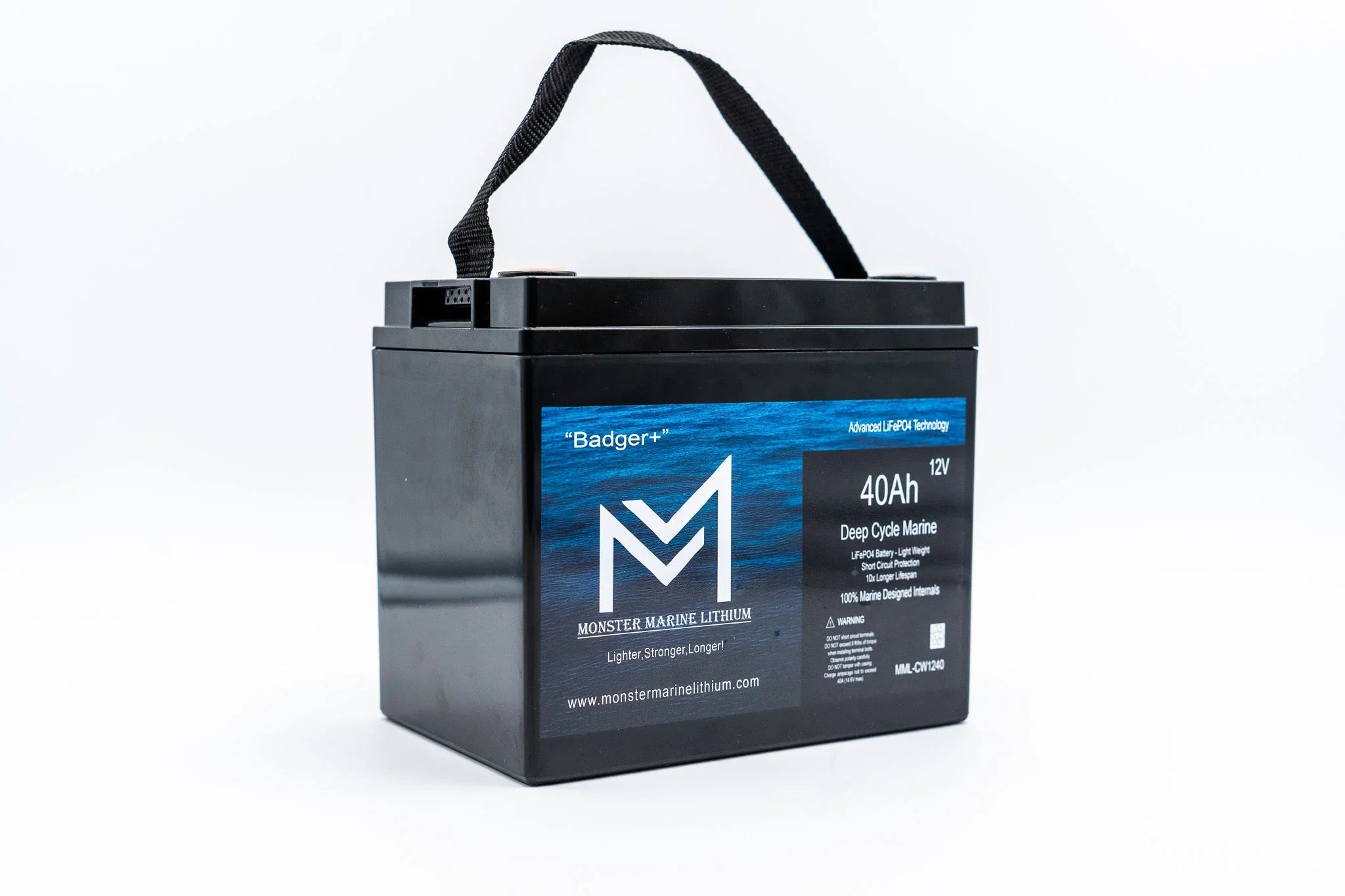 Monster Marine Lithium 12v 40Ah Deep Cycle  Lithium Marine Battery "Viper" - MML-CW1240
