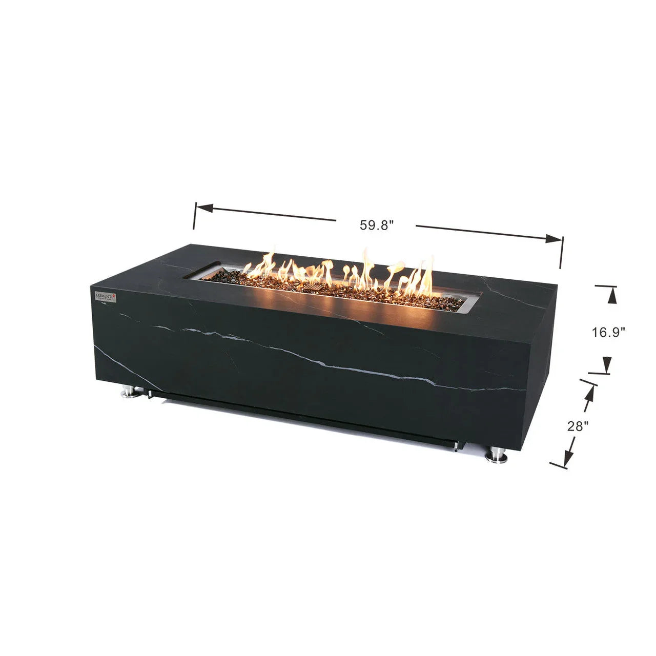 Elementi Plus - Varna Marble Porcelain Fire Table 60" - Green Vista Living
