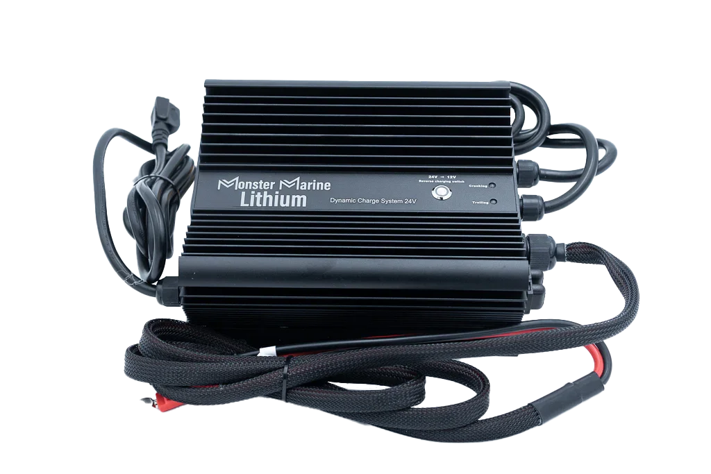 Monster Marine Lithium Dynamic Charge System 24V black battery charger with cables