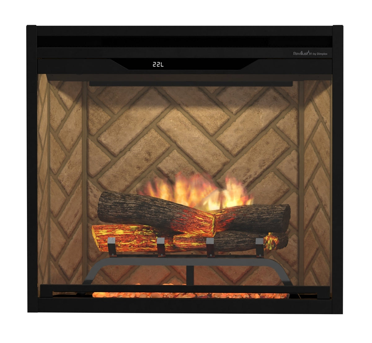 Dimplex Revillusion 24" Built-in Electric Firebox With Herringbone Backer