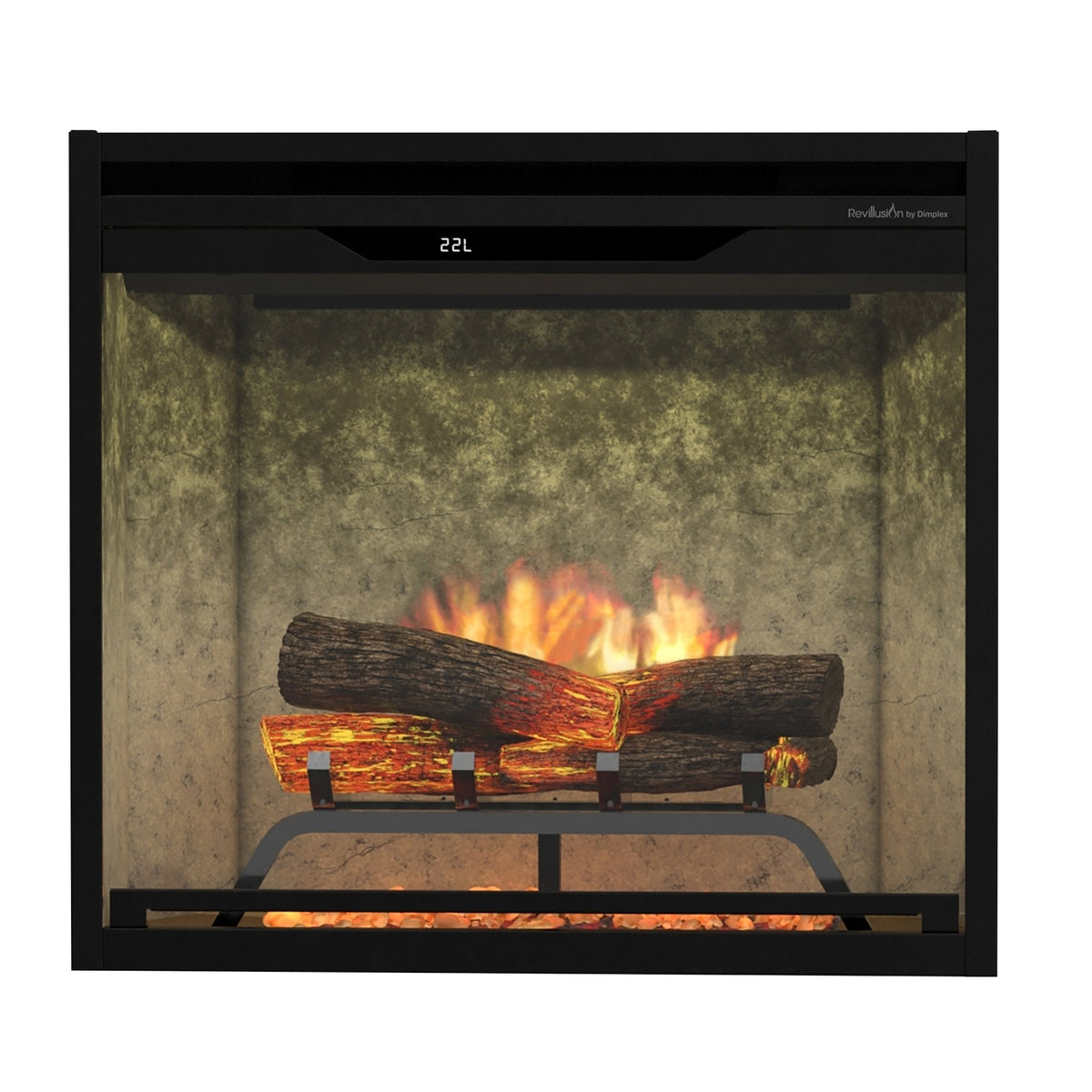 Dimplex Revillusion 24" Built-in Electric Firebox With Weathered Concrete Backer