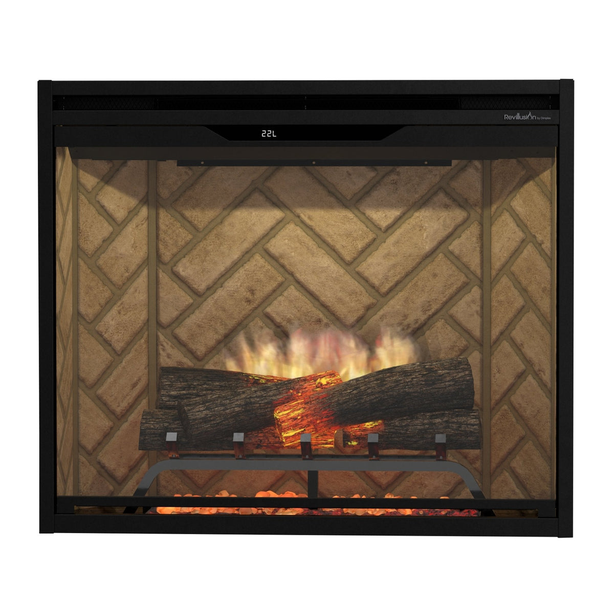 Dimplex Revillusion 30" Built-in Electric Firebox With Herringbone Backer
