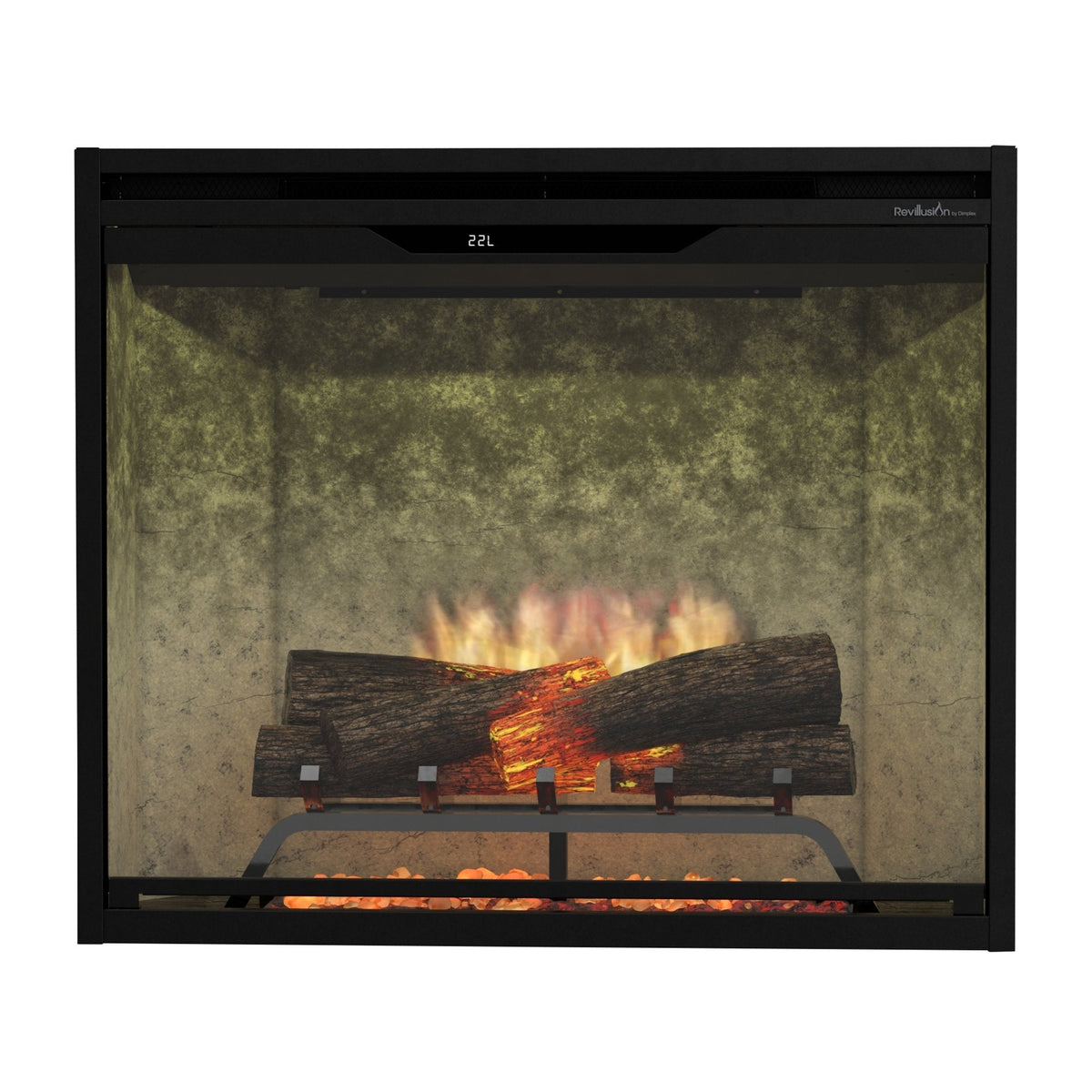 Dimplex Revillusion 30" Built-in Electric Firebox With Weathered Concrete Backer