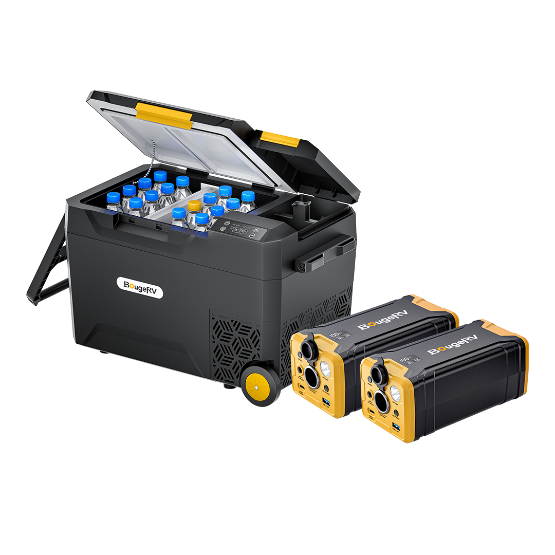 BougeRV CRX2 31QT Insulated Dual-Zone Portable Fridge with 2 Batteries