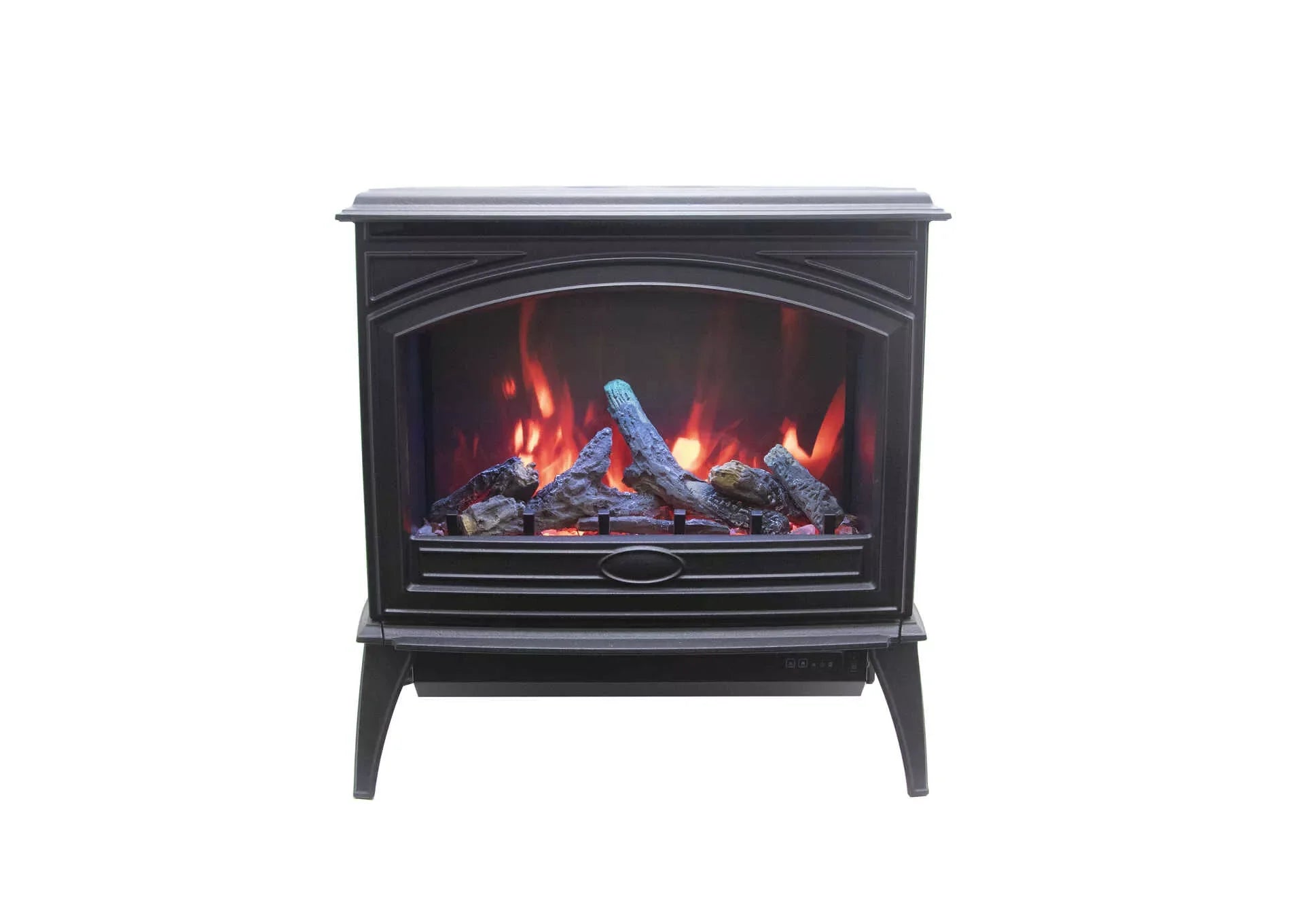 Amantii E50-NA Lynwood Series - 50 cm Freestand Electric Stove Featuring a Cast Iron Frame and a 10 Piece Birch Log Set - Green Vista Living