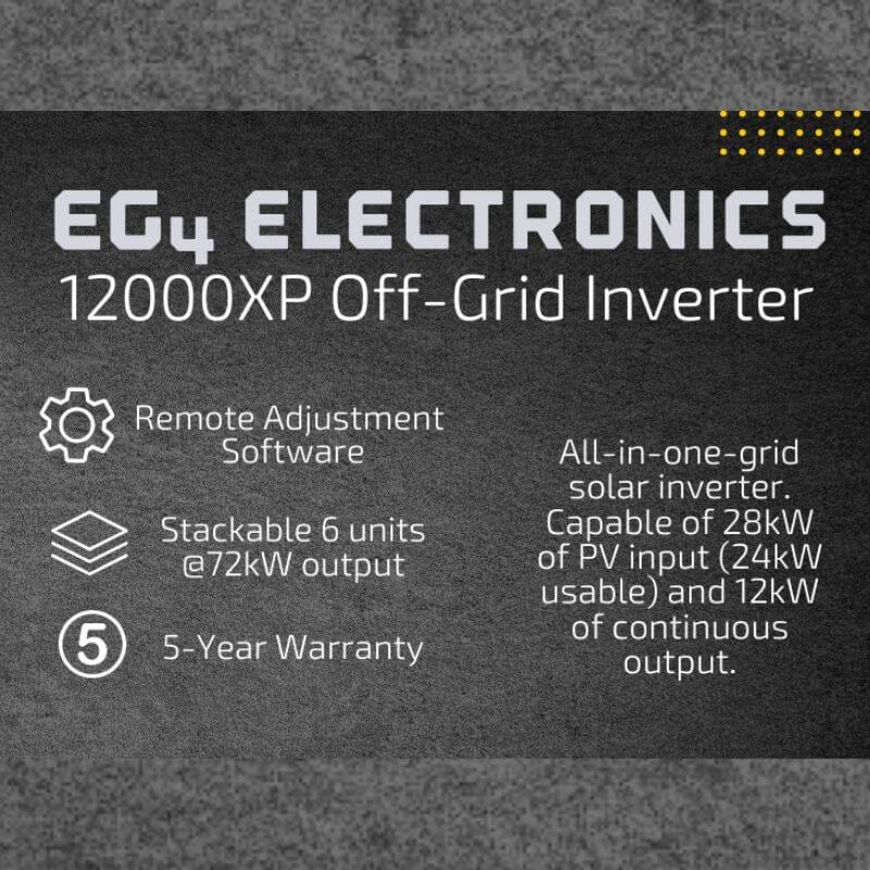 EG4 12,000XP Off-Grid Inverter | 48V Split Phase | 24kW PV Input | 12kW Power Output - Green Vista Living