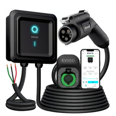 EVIQO Level 2 EV Charger, 48A (50A Max), 240V, Hardwired, J1772 for Non-Tesla EVs