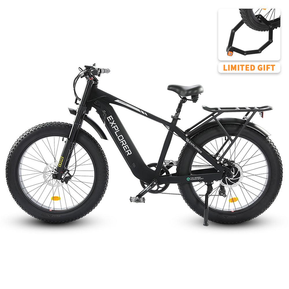 Ecotric Explorer 26 inches 48V Fat Tire Electric Bike with Rear Rack - Green Vista Living