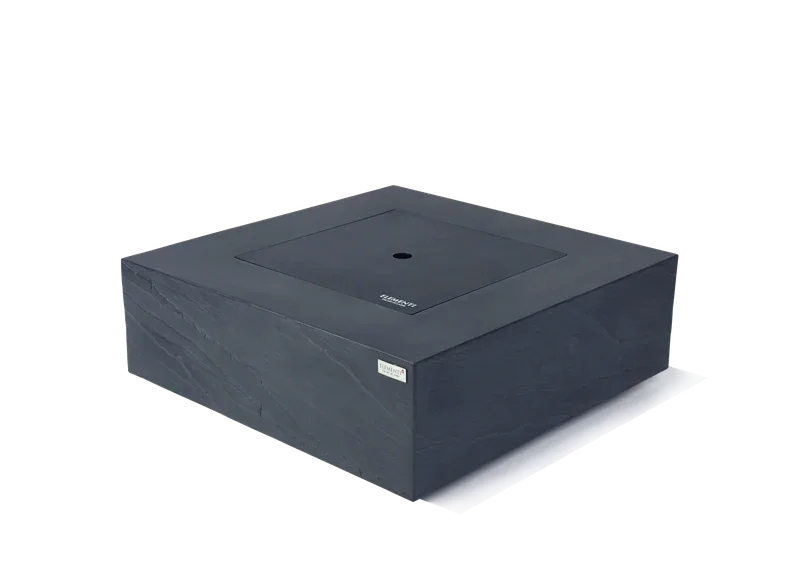 Elementi Plus Roraima 40" Square Slate Black Concrete Natural Gas Fire Table - Green Vista Living