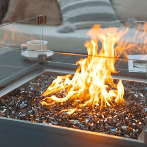 Elementi Plus Sofia Marble Porcelain Fire Table OFP103BB Elementi