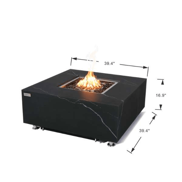Elementi Plus Sofia Marble Porcelain Fire Table OFP103BB Elementi