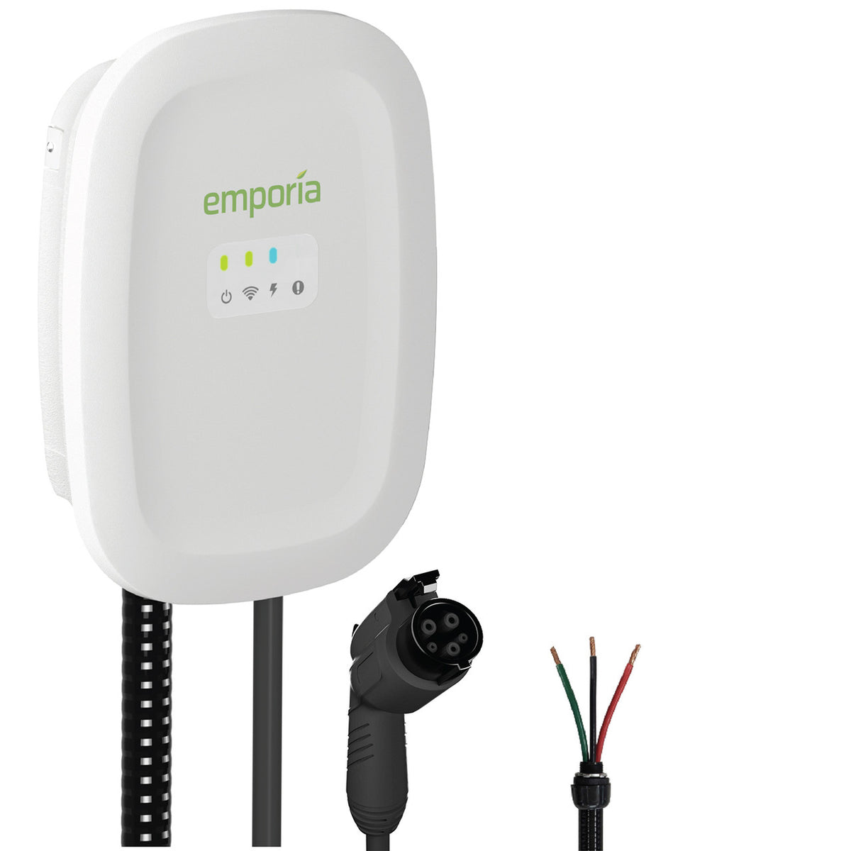 Emporia EV Charger | White | Hardwire | J1772