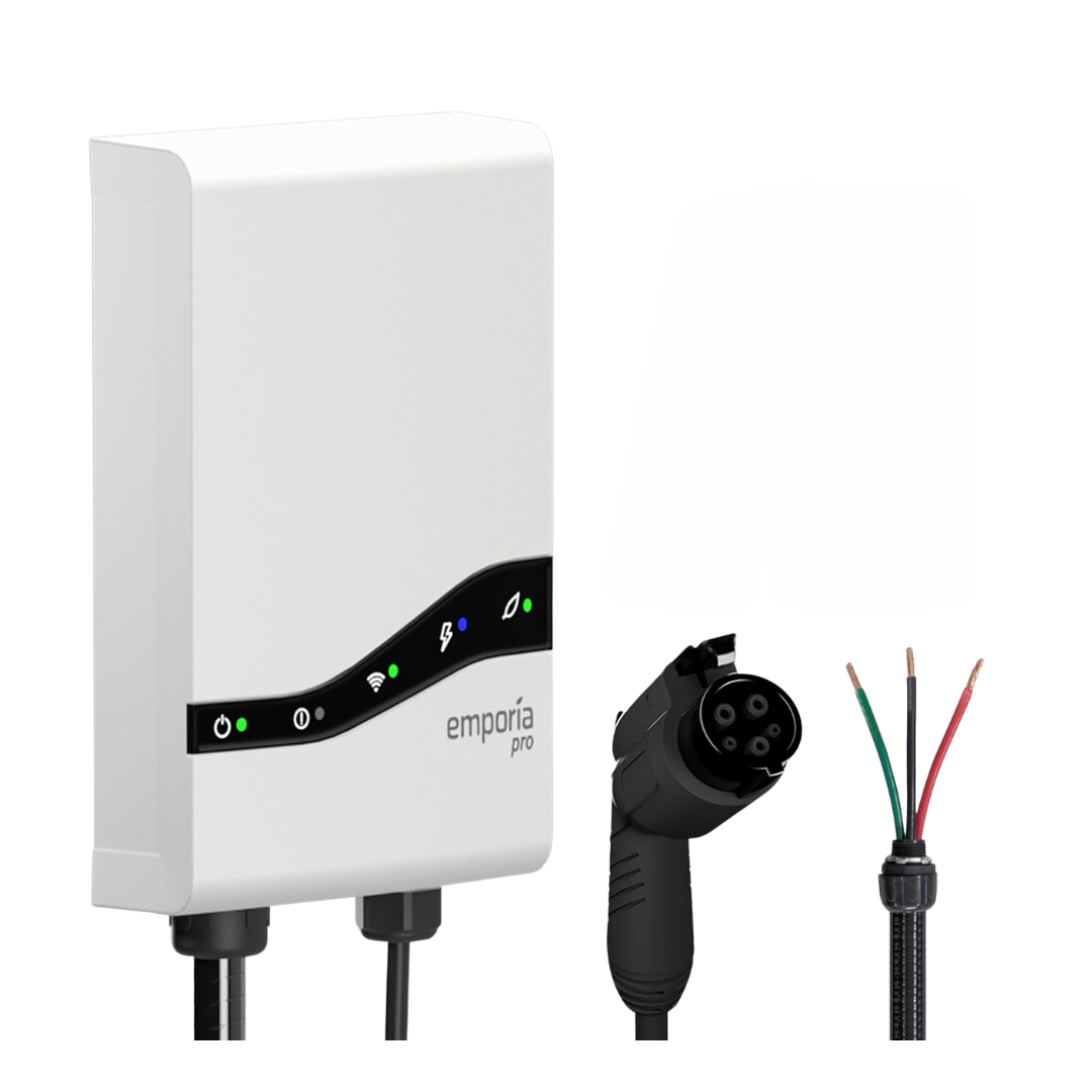 Emporia Pro Level 2 EV Charger| White | Hardwire | J1772