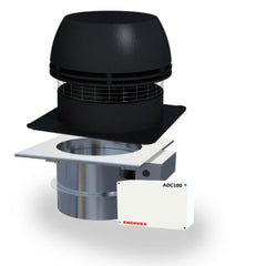 Enervex RS 9" Chimney Fan With 12" 24-Volts Mechanical Fireplace Damper, Fan & Damper Control - Automated Draft & Damper System