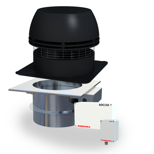 Enervex RS 9" Chimney Fan With 6" 24-Volts Mechanical Fireplace Damper, Modulating Fan & Damper Controller - IntelliDraft System