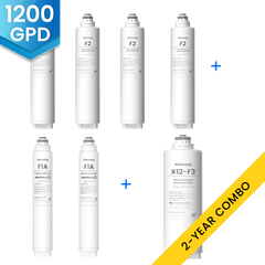 Waterdrop X12 RO System Replacement Filter Combo Set - 1200GPD