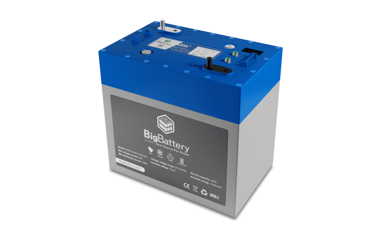 BigBattery 24V EAGLE 2 – LiFePO4 – 64Ah – 1.63kWh Lithium Battery - Green Vista Living