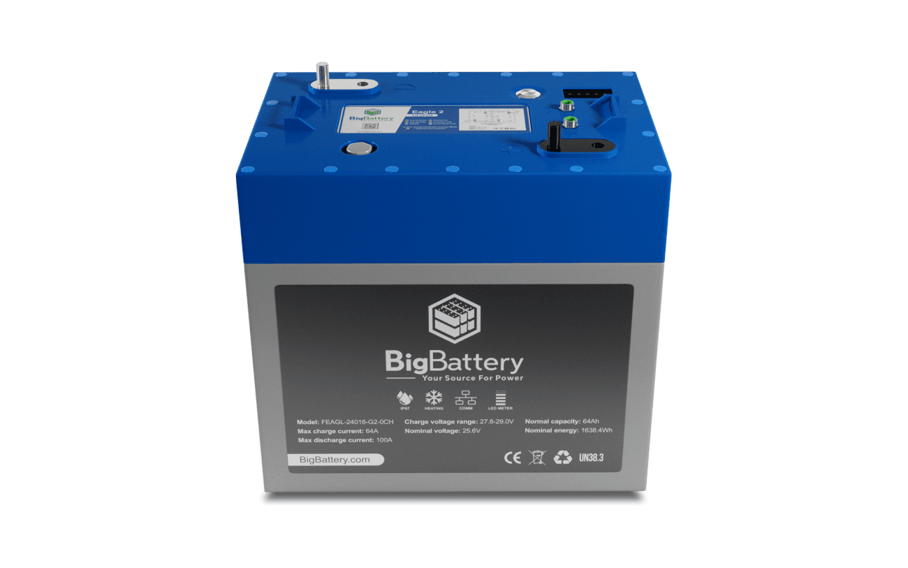 BigBattery 24V EAGLE 2 – LiFePO4 – 64Ah – 1.63kWh Lithium Battery - Green Vista Living