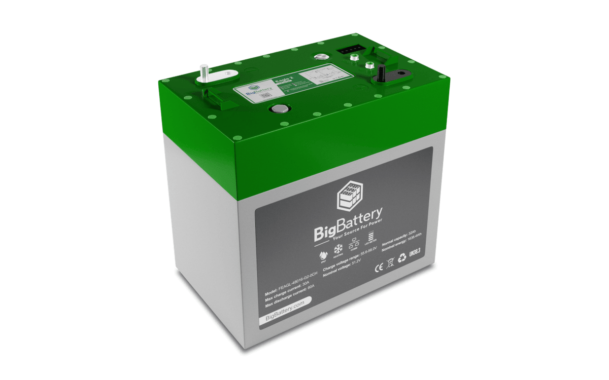 BigBattery 48V EAGLE 2 | LiFePO4 | 32Ah | 1.63kWh | Golf &amp; Utility Cart Battery