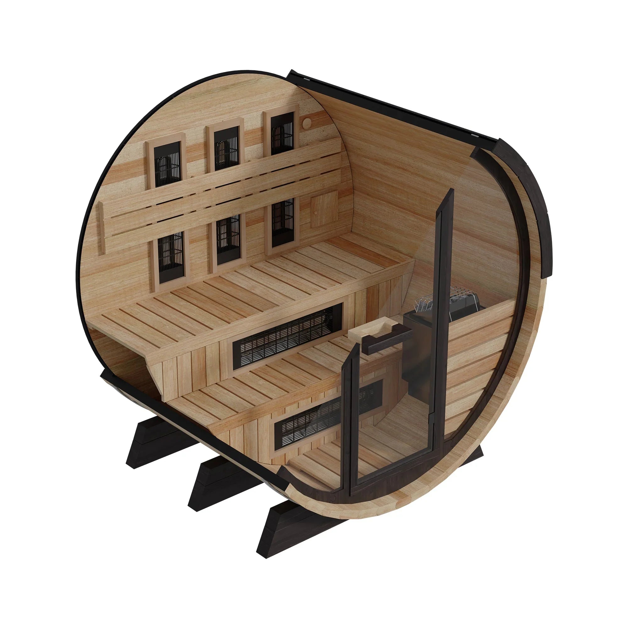 Finnmark Thermo-Aspen Combination Barrel Sauna FD-7 - Green Vista Living
