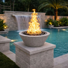 Flame Havens 30" Round GFRC Concrete Cone Style Fire Only Bowl by Flame Havens Serenity Series